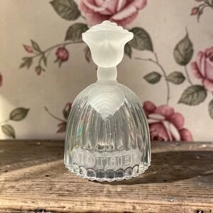 Goebel‎ Crystal "Mother" Bell, Vintage Frosted Rose Design, West Germany Made